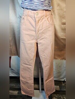 MOTHER Superior The Insider Hover High Rise Jeans 27 Devil May Care Pink/Coral